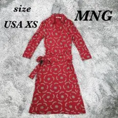 MNG マンゴ (USAXS) 長袖ロングカーディガン 花柄 派手 総柄