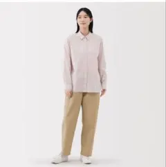 無印　洗いざらし　コットンイージーテーパードパンツ婦人Ｍ・ベージュ