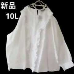 新品 10L フリル ブラウス フォーマル シャツ 春 夏 大きいサイズのサムネイル