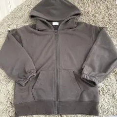 ダークグレー フード付きパーカー　120