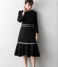 M*e様 美品　セルフォード　レース切替ワンピース　ブラック　黒　石原さとみ　3