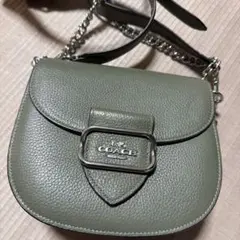 COACH コーチ エライザ トップ ハンドル 2Wayバッグ グリーンカラー 
