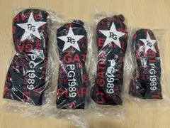 新品未使用 4個セット ゴルフヘッドカバー 1/3/5/UT 紺地赤文字