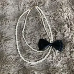 パールリボン付きネックレス