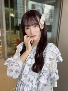 evelyn 花柄フリルワンピース　ホワイト　イコラブ　　音嶋莉沙