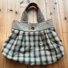 チェック柄グラニーバッグ　パッチワーク