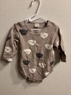 petit main クマ柄ロンパース