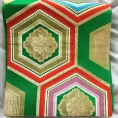 高級名品 西陣織 唐織 引箔 袋帯 正絹 金糸 亀甲文様 亀甲花菱 吉祥 