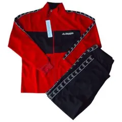 カッパ Kappa セットアップ 上下 M ジャージ 赤 黒 サイドライン 新品