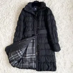 【美品】バーバリーロンドン ダウンコート フード メガノバチェック ネイビー S 美品】バーバリーロンドン ダウンコート フード メガノバ