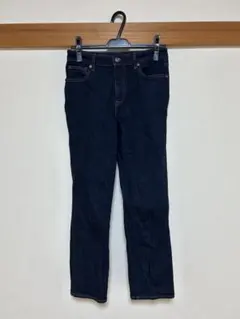 値下げ！ユニクロ　ストレッチスリムアンクルジーンズ　25（63.5㎝）　ネイビー