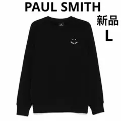 PAUL SMITH メンズ ブラック Happyスウェット　サイズL