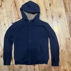 00s OLD UNIQLO ジップパーカー ネイビー ボア y2k 短丈