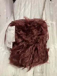 【新品未使用】 Demi-Luxe BEAMS ファーバッグ ボルドー