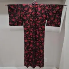 彼岸花(曼珠沙華)柄 浴衣 千鳥格子柄帯付き - メルカリ