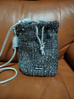 niko and ... ショルダーバッグ 黒と銀の混合