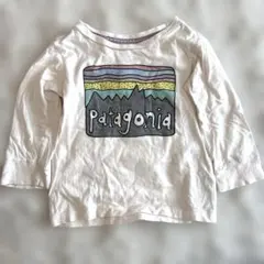 Patagonia 長袖Tシャツ ピンク　ロンT 綿100% 90 虹
