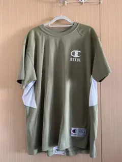 Champion メッシュパネル Tシャツ オリーブ