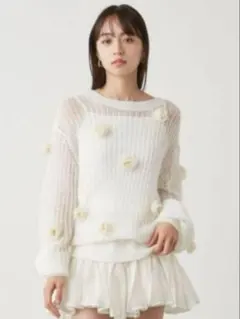 SNIDEL ホワイト ニットセーター ONE SIZE