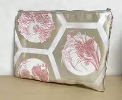 No.483 ファスナー30cmポーチ1点物　帯リメイク