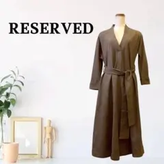 zG1097【S】RESERVED ガウンワンピース Vネック ウエストベルト