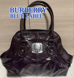 BURBERRY BLUE LABEL ハンドバッグ エナメル パープル Y2K