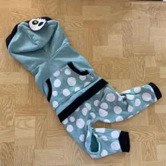 犬服　【S】かわいい　ワンポイント　ドクロ　カバーオール