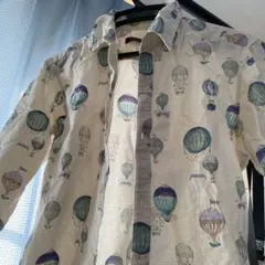 agate label 気球　長袖柄シャツMサイズ　日本製　綿100%