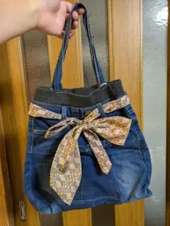 デニム素材リメイクバッグ