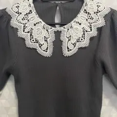 INGNI レース襟ニット　グレー