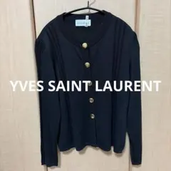 【イヴサンローラン】 カーディガン ピンク×ブラック 金ボタン 毛100％ 中古・古着通販】Yves Saint Laurent (イヴサンローラン) 金ボタン