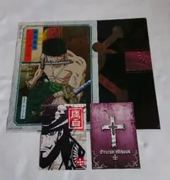 ワンピース One Piece クリアファイル＆ステッカー、開封済み、不揃い