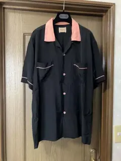 style eyes ボーリングシャツ レーヨン ブラック×ピンクのサムネイル