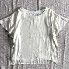 ANAYI アナイ 袖シフォンフリル レイヤード ブラウス　半袖　アイボリー