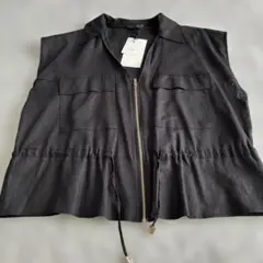 【新品・タグ付】ZARA ブラック ベスト Lサイズ