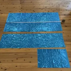 青い光沢生地 3枚セット