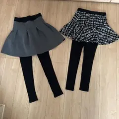 スパッツ　レギンス　スカート　スカート付きスパッツ　　美品　フリーサイズ　2枚