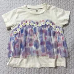 キッズ 半袖Tシャツ レインボーチュール デイジーモチーフ 120 - メルカリ