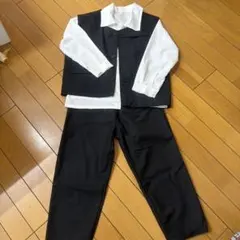 フォーマルスーツ 入学式 卒業式 発表会 黒と白 140