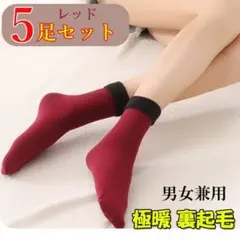 期間限定特価！5足セット 極暖裏起毛ソックス あったか ルームソックス 男女兼用
