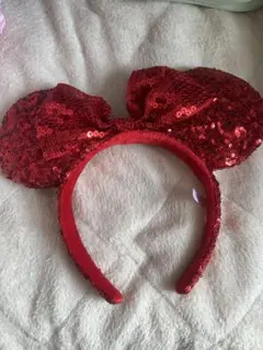 ミニーマウス耳カチューシャ 赤