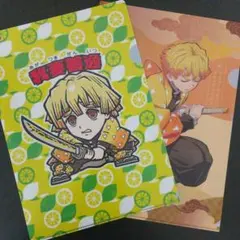 鬼滅の刃 ビックリマン & ローソン クリアファイル 我妻 善逸 セット