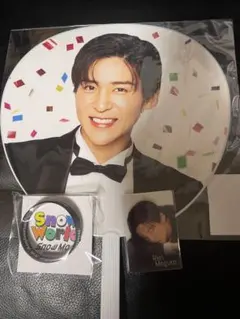 【目黒蓮】 SnowManうちわ、ラバーバンド&チラ見カードSnowworld