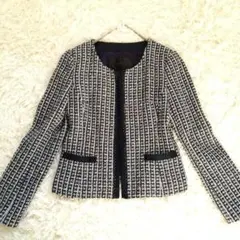 UNTITLED ノーカラー ツイード ジャケット アンタイトル