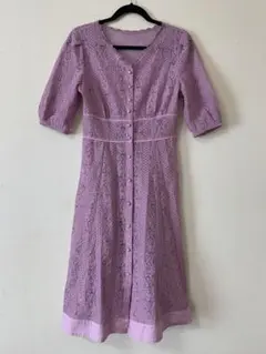 Apuweiser-riche 総レースワンピース　ラベンダー　サイズ2