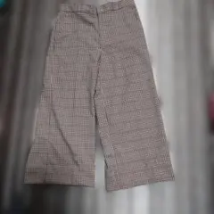 GU チェック柄 ワイドパンツ XL