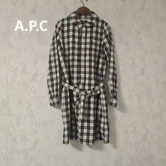 A.P.C. チェック柄長袖シャツワンピースXS