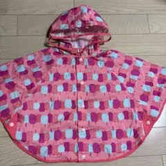 キッズ　レインポンチョ　ピンク