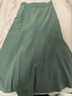 BEAMS グレー フレアスカート ボタン付き