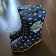 アンパンマン　長靴　17.0cm　ブルー　ドット柄